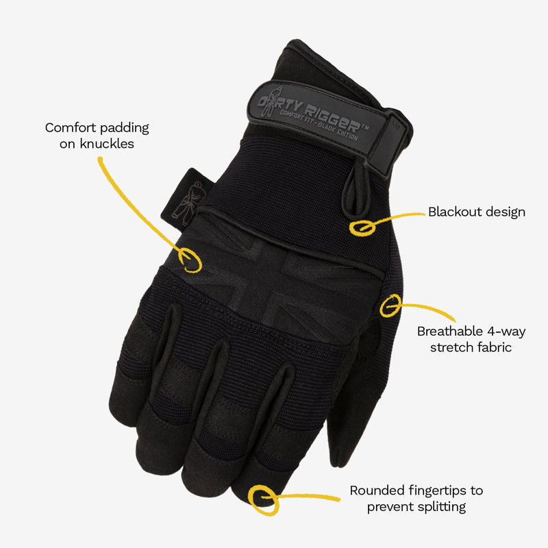 Dirty Rigger Comfort Fit Black Edition Rigger Glove