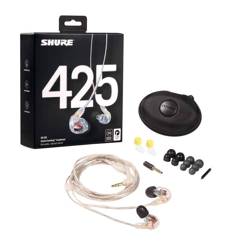 Shure SE425-CL-EFS Sound Isolating Earphones - Clear