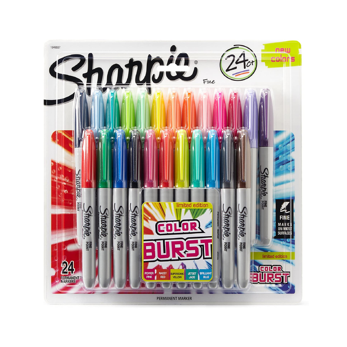 Sharpie Fine Point Permanent Marker Set x 24 - Theatre Supplies Group