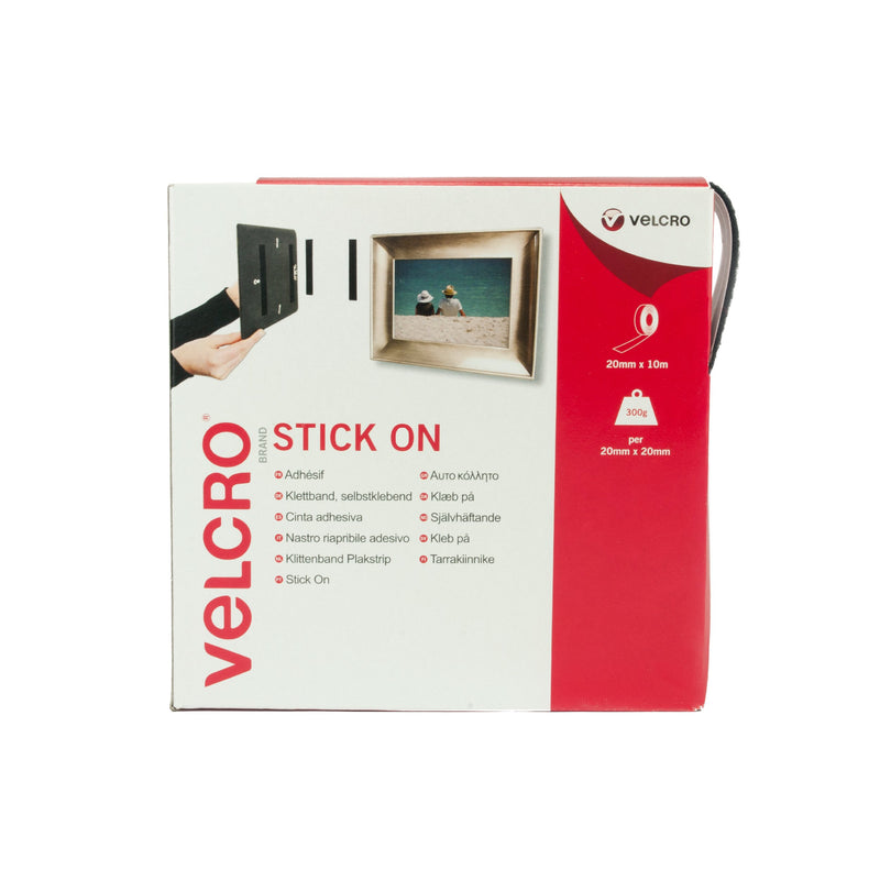 20mm Stick-On Velcro Hook & Loop Black - Theatre Supplies Group