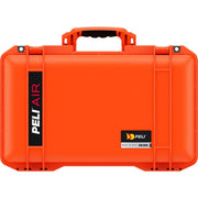 PELI Air 1535 hard case in orange with molded carry handle and latch hardware