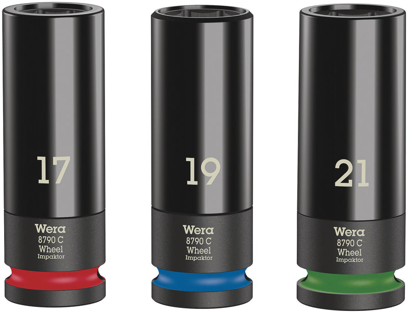 Wera Impaktor Wheel Socket Set 1 – 1/2" Zyklop Accessories (3Pc)