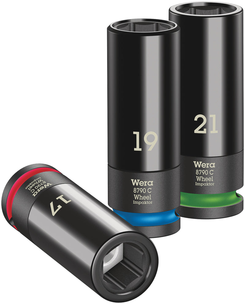 Wera Impaktor Wheel Socket Set 1 – 1/2" Zyklop Accessories (3Pc)