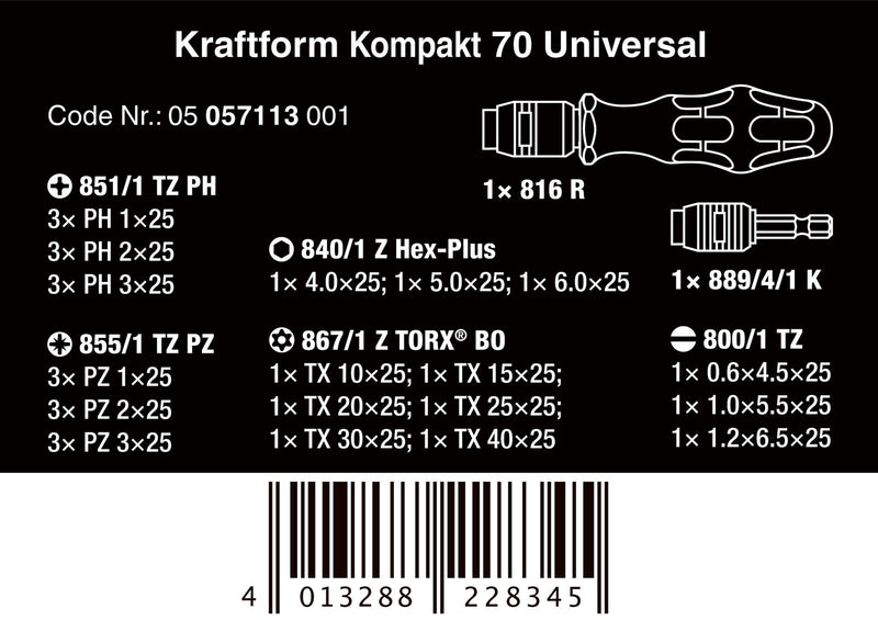 Kraftform Kompakt 70 Universal (32pc)
