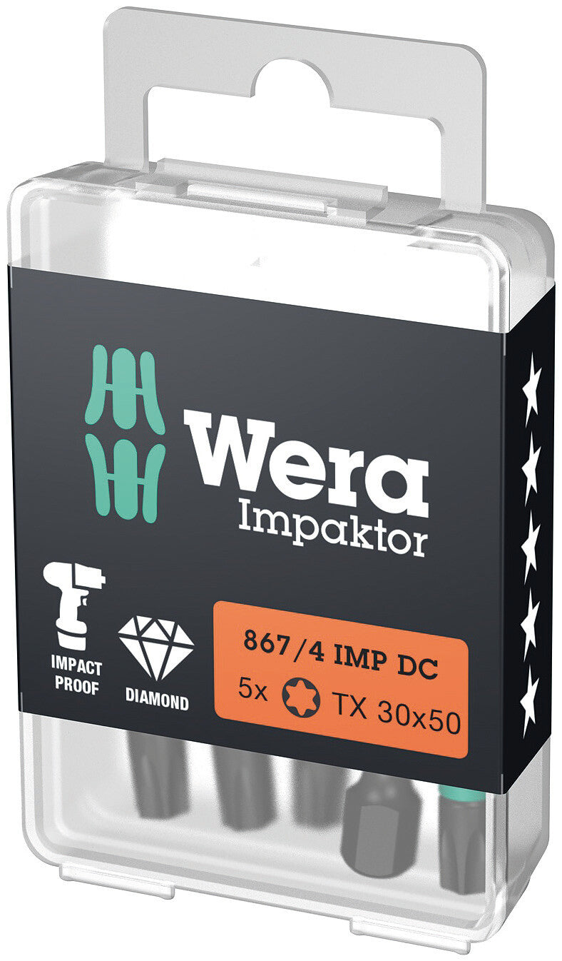 Wera Impaktor 867/4 IMP DC TORX Impact Bits - TX30  (5pc)