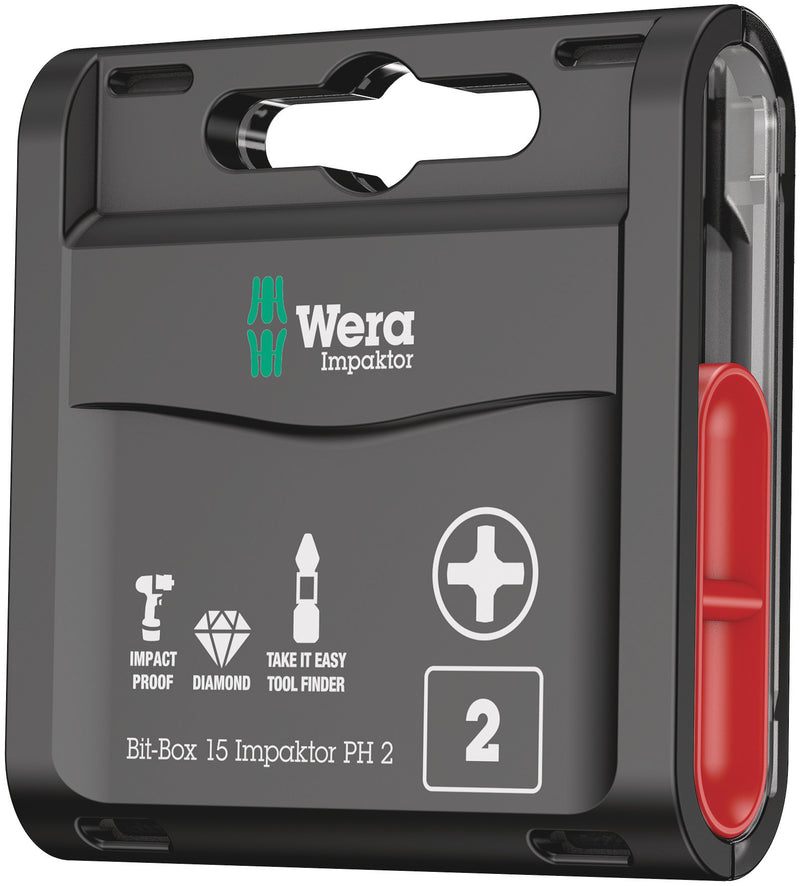 Wera Bit-Box 15 Impaktor PH Phillips Screwdriver Bits (15pc)