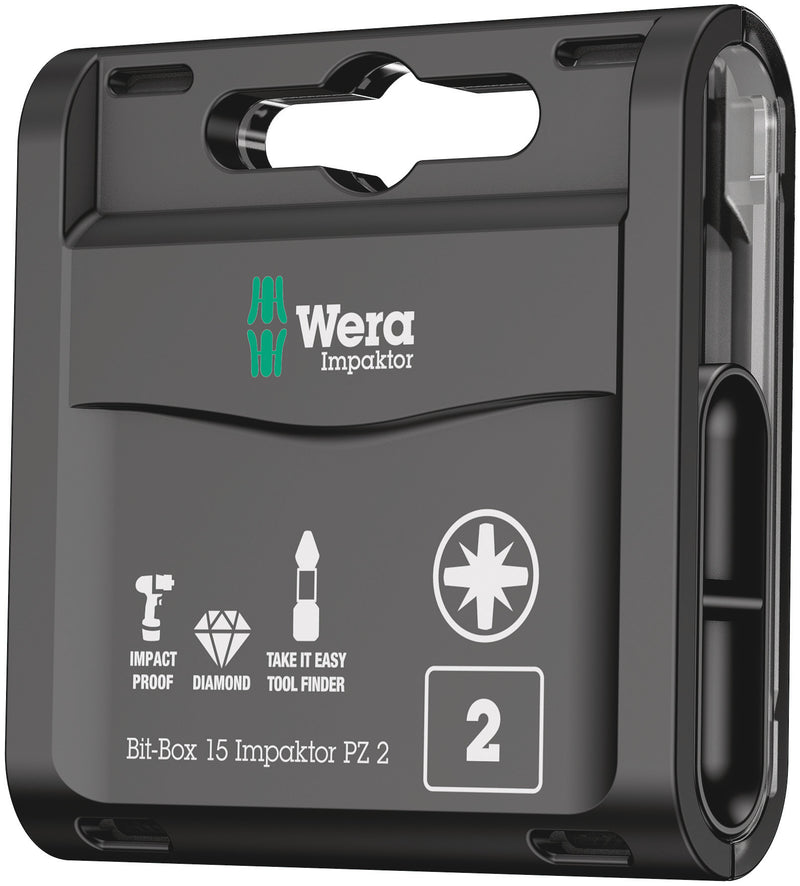 Wera Bit-Box 15 Impaktor PZ Pozidriv Screwdriver Bits (15pc)