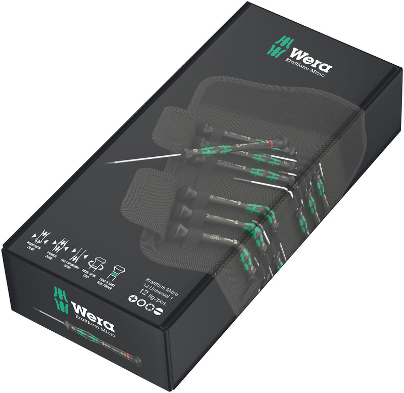 Wera Kraftform Micro 12 Universal 1 Precision Screwdriver Set