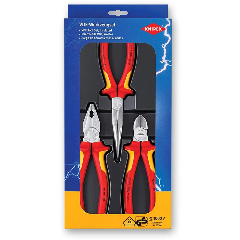 Knipex 3 Piece Electrician Tool Kit Tool Kit VDE/1000V Approved