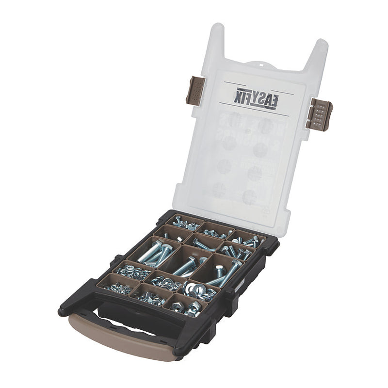 Bright Zinc Plated Mixed Bolts, Nuts & Washers Pack - 500 Piece Set