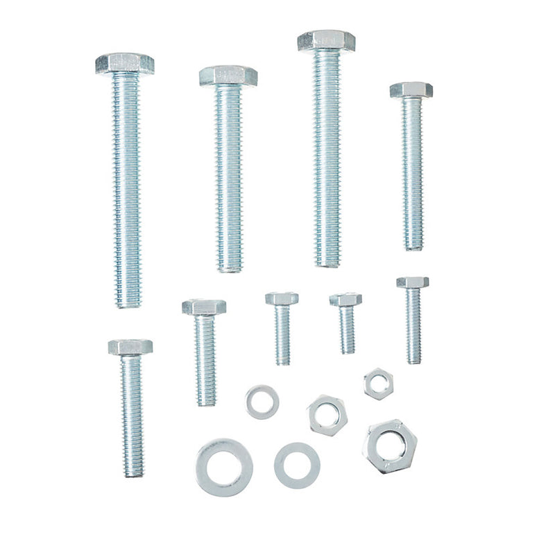 Bright Zinc Plated Mixed Bolts, Nuts & Washers Pack - 500 Piece Set