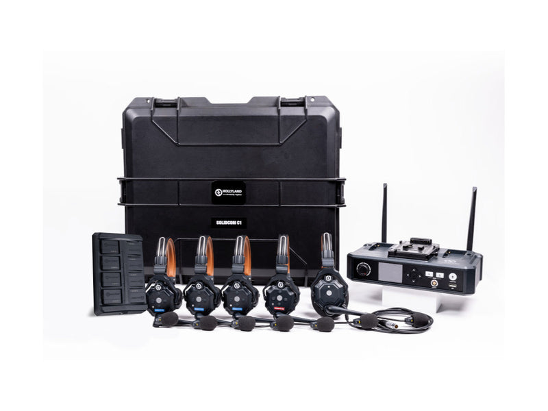 Hollyland Solidcom C1 PRO Full Duplex Wireless Intercom 4 Headsets System with Hub station inc 1 wired headset