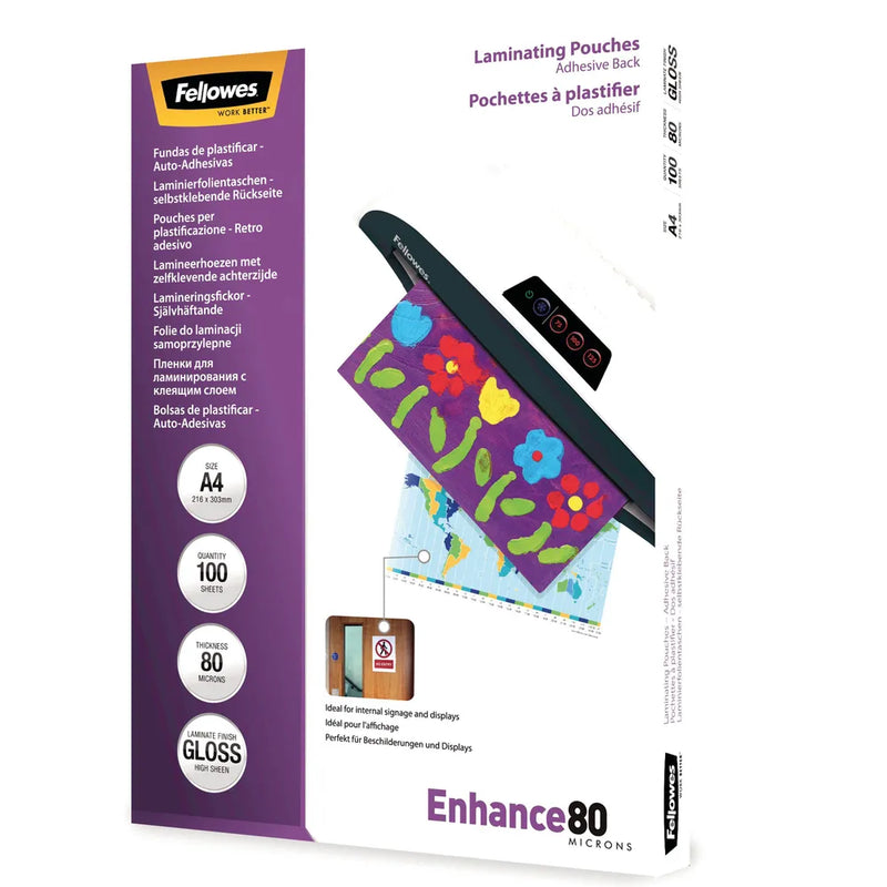 Fellowes A4 Self Adhesive Laminating Pouches