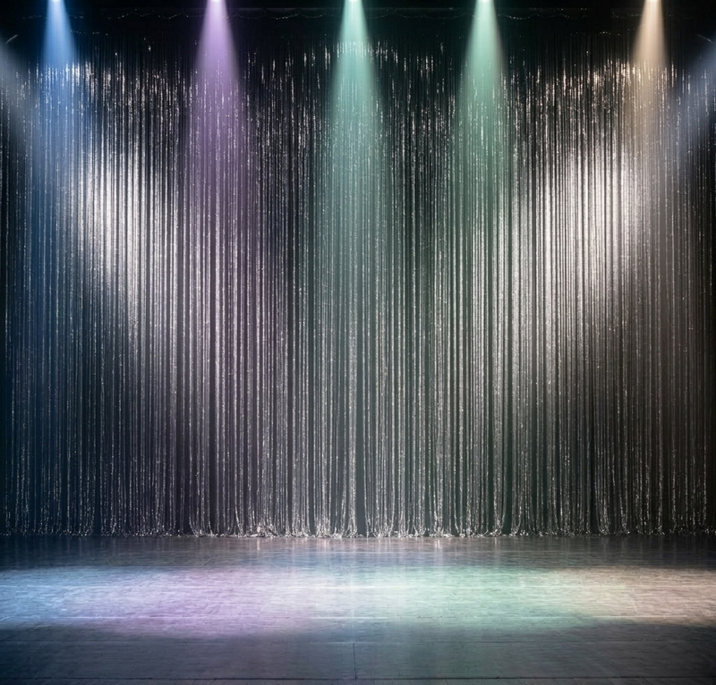 Metallic Slit Drape & Slash Curtain