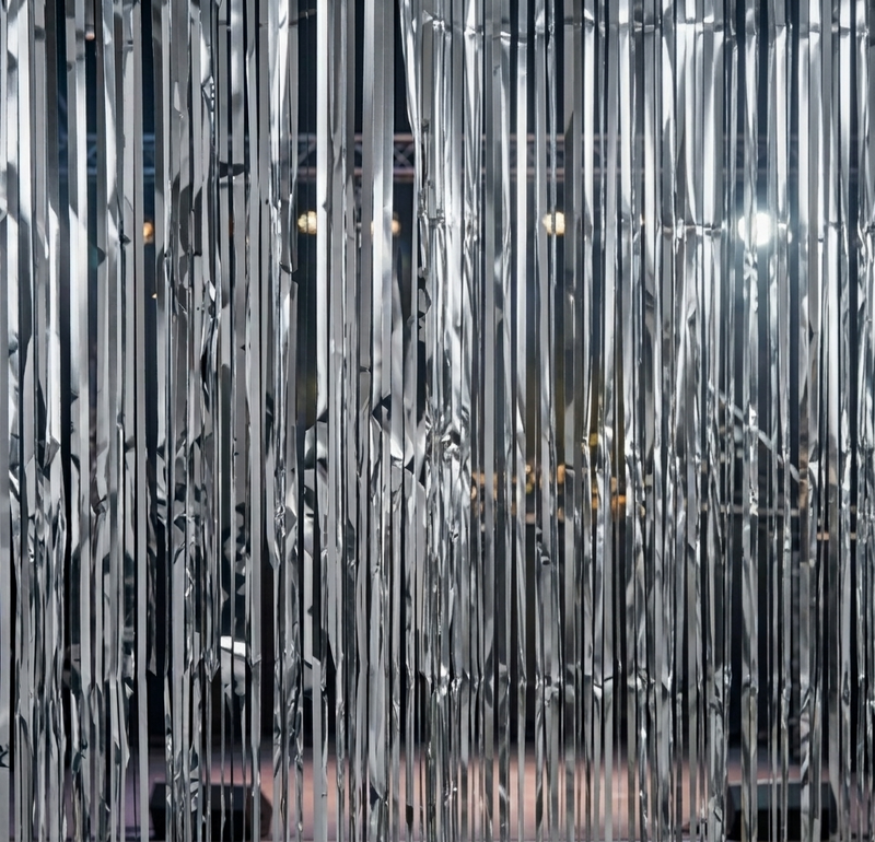 Metallic Slit Drape & Slash Curtain