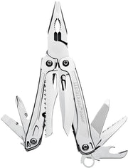 Leatherman Sidekick multi-tool with open pliers, blades, and bit tools
