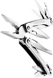 Leatherman Sidekick multi-tool open with blades and saw-tooth edge