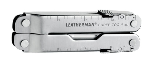 Stainless steel folding multi-tool, closed, with embossed markings