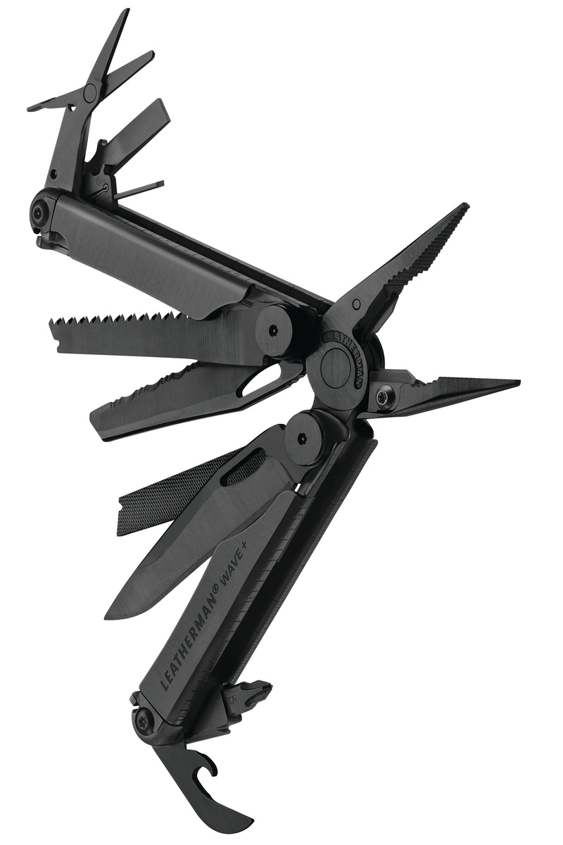 Leatherman Wave+ multi-tool, black with extended tools and blades