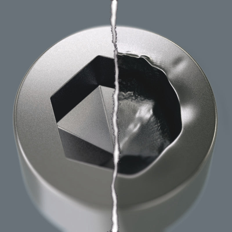 Bottle cap being pried open by a silver bottle opener tool head
