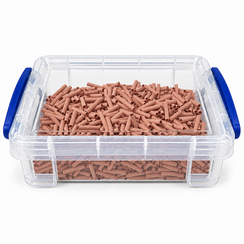 Hellermann H15 pink cable sleeving tubes in clear box with blue handle grips