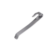 Quick-release pocket clip, stainless metal with open hook tab