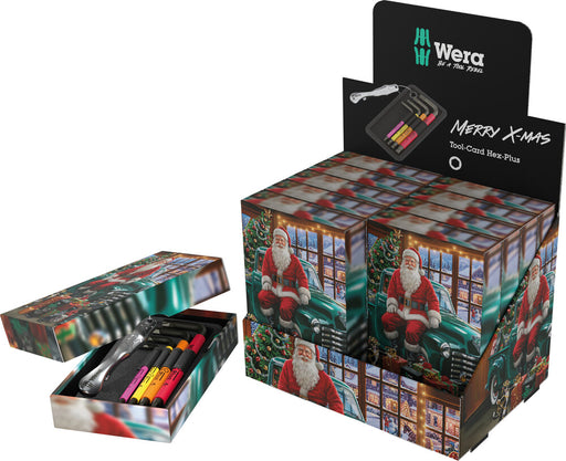 Wera Merry X-mas tool-card Hex-Plus set, retail box with open card insert