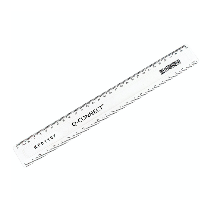 Q-Connect 300mm/30cm Clear Ruler - Theatre Supplies Group