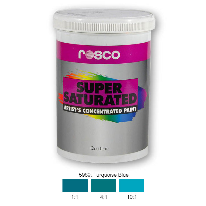 Rosco Supersat Scenic Paint - 5989 Turquoise Blue 1L - Theatre Supplies Group