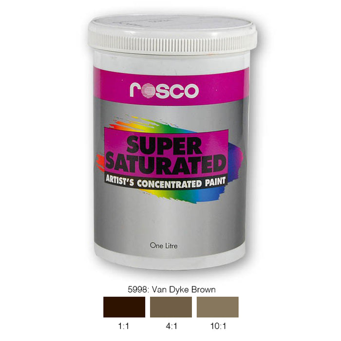 Rosco Supersat Scenic Paint - 5998 Van Dyke Brown 1L - Theatre Supplies Group