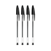Bic Cristal Original Ball Point Pen - Pack of 4 Black Pens - Theatre Supplies Group