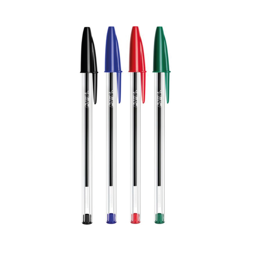 BIC Cristal Original Ball Point Pen - Pack of 4 Mixed Pens - Theatre Supplies Group