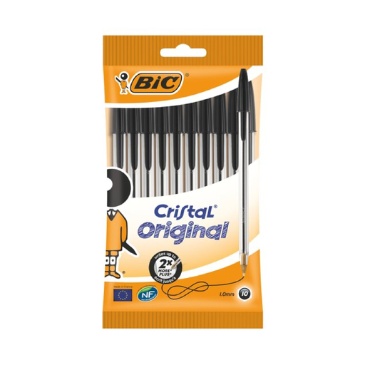 Bic Black Cristal Medium Ballpoint Pen x 10 - Theatre Supplies Group