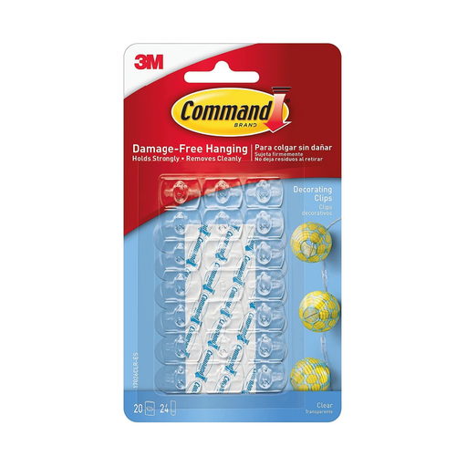 Command Damage-Free Hanging Hooks Pack of 20 Transparent - Theatre Supplies Group