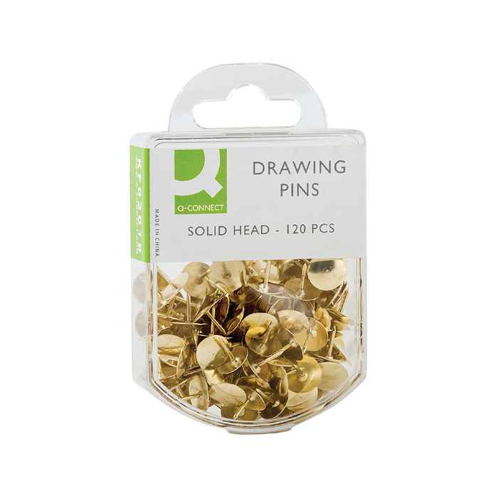 Q-Connect Drawing Pins Brass (Pack of 120) - Theatre Supplies Group