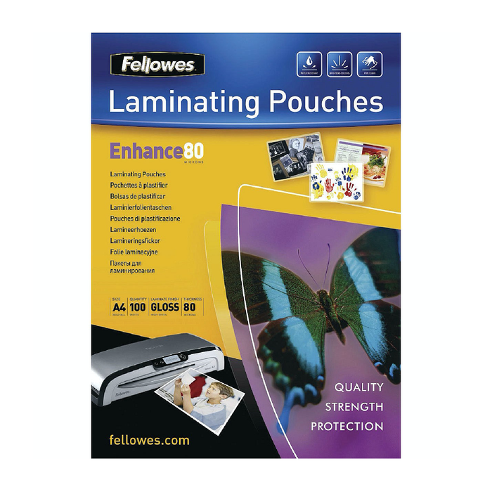 Fellowes A4 Self Adhesive Laminating Pouches - Theatre Supplies Group