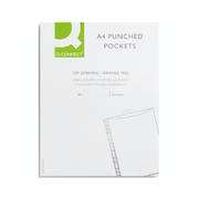 Q-Connect A4 Standard Punched Pockets, 50 micron, Pack of 100 - Theatre Supplies Group
