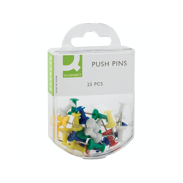 Q-Connect Push Pins Assorted (Pack of 25) - Theatre Supplies Group