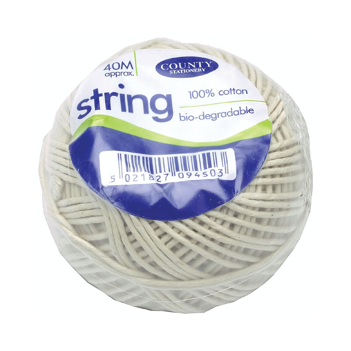 Cotton String Ball Medium 40m Biodegradable - Theatre Supplies Group