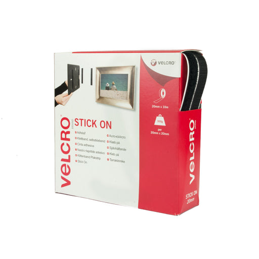 20mm Stick-On Velcro Hook & Loop Black - Theatre Supplies Group